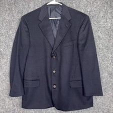 Hart Schaffner Marx Gold Trumpeter 46R Blue Loro Piana Cashmere Sports Coat flaw