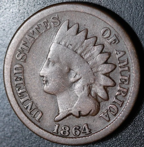 1864 INDIAN HEAD CENT - Bronze - GOOD+