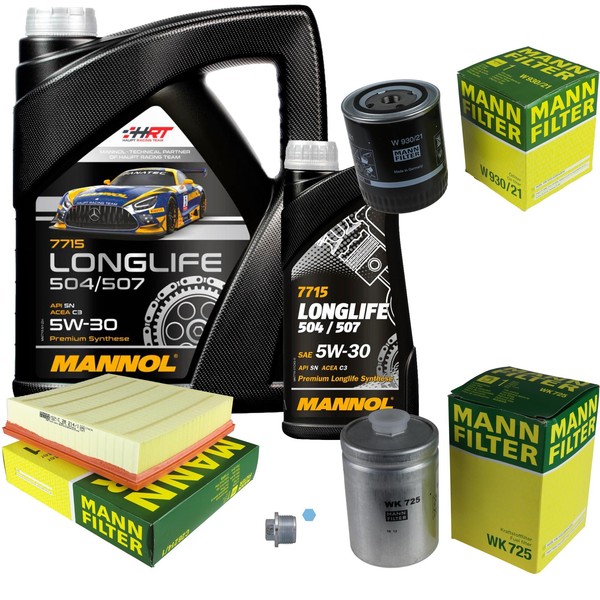 MANN-FILTER Inspektionspaket Mannol 6L Longlife 5W-30 FüR Audi A8 2.8-image
