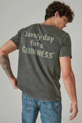 Lucky Brand Guinness Toucan Tee Men's Size SMALL Short Sleeve Black Cotton NEW