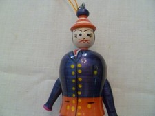 Vintage wood Marionette Puppet pull string limbs handpainted clown 7 inch