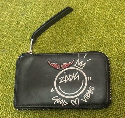 ZADIG & VOLTAIRE Good Vibes CARD Cardholder WALLET Studded Leather  WINGS France