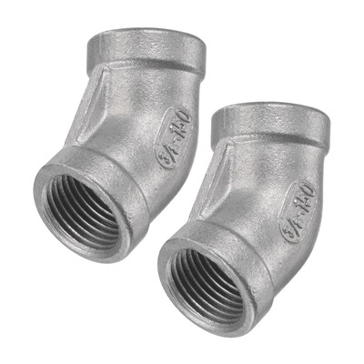 2 Rohrverschraubung 45-Grad Ellbogen 3/8 NPT Innengewinde Rohrverbinder Adapter