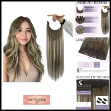 Full Shine Invisible Wire Hair Extensions 20 Inch 86G for Women