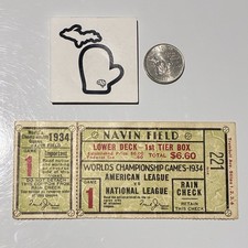1934 World Series GAME 1 St Louis Cardinals v Detroit Tigers Baseball Ticket PR+