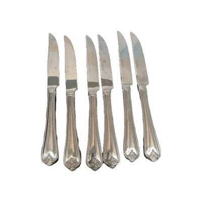 Oneida WM A Rogers Stainless Summer Mist Autumn Glow Dinner  Knives'' Lot Of 6