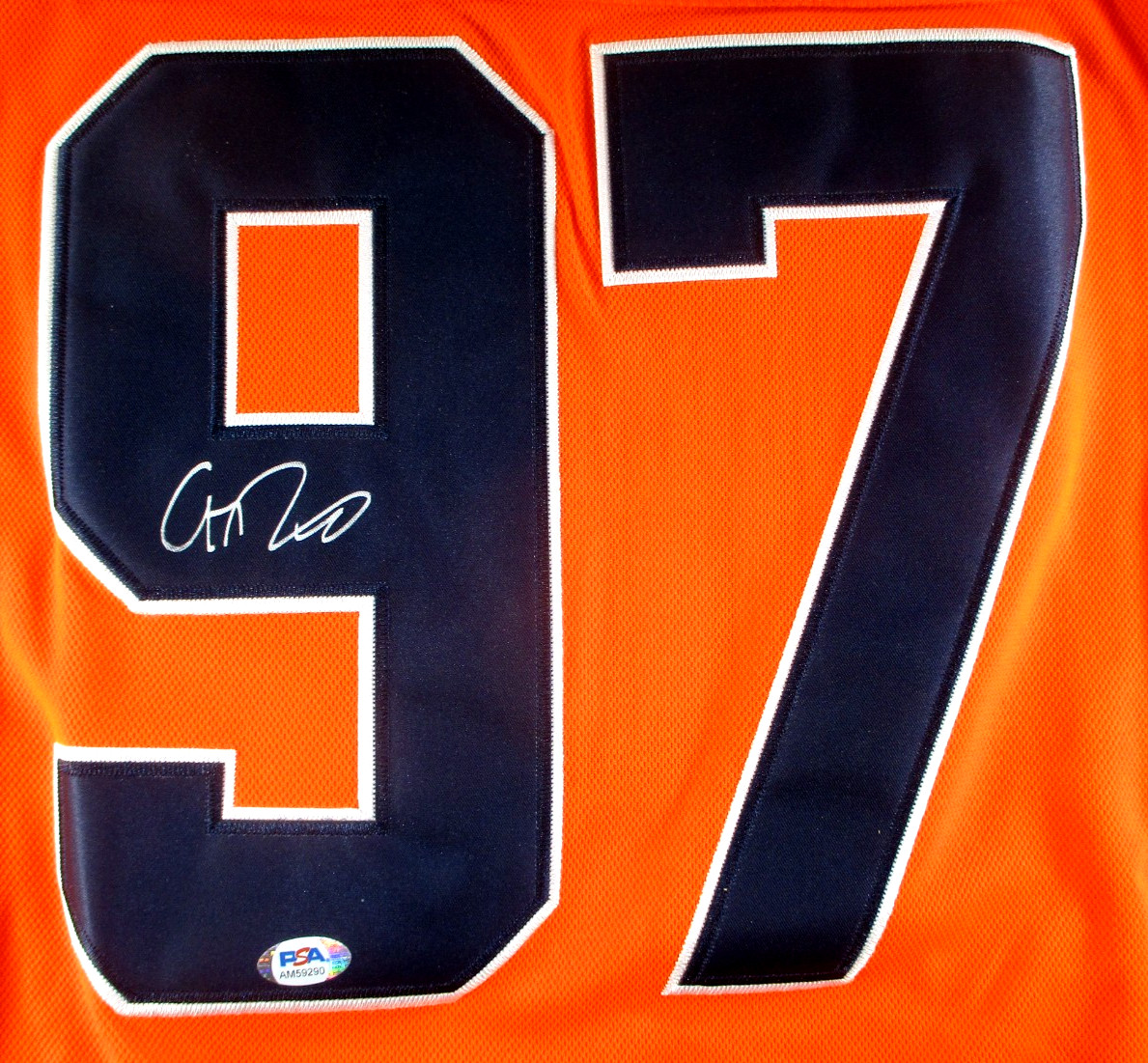 Connor McDavid / Autographed Edmonton Oilers Pro-Style Hockey Jersey / PSA/DNA view 3