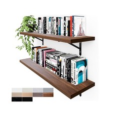 Kaboon 36 inch Long 10 inch Deep Floating Shelves for Wall Set of 2, Large Op...