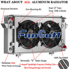 4 Row Radiator Shroud Fan Fit Land Rover 3.5/4.0 Range Rover 3.9/4.3 V8 88-98 AT