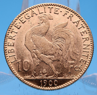 Frankreich 10 Francs 1900 Marianne Coq 3 23 Gramm 900 Gold Vz (2)