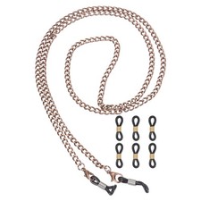 Glasses Chain, 75cm Metal Eyeglasses Strap with 6 Ends for Women, Brown