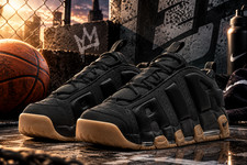 Men - A-i-r More Uptempo Low Black Gum FZ3055-003 Size US 7-12