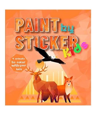 Paint by stickers for kids: 9 lovely animals to color bycuting and pasting with 