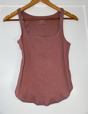 Free People Movement Pink Ribbed Knit Scoop Neck Sleeveless Tank Top Women's S