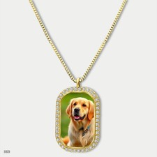 Stunning Cute Golden Retriever Dog Fashion Pendant Necklace Chain Graphic Dog Ta
