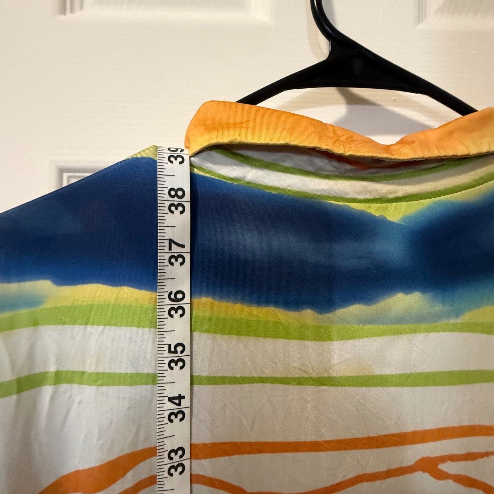 Vibrant Abstract Print Collared Button Front Midi… - image 5