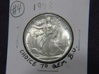 1943 Walking liberty half in choice to Gem B.U. condition # 4