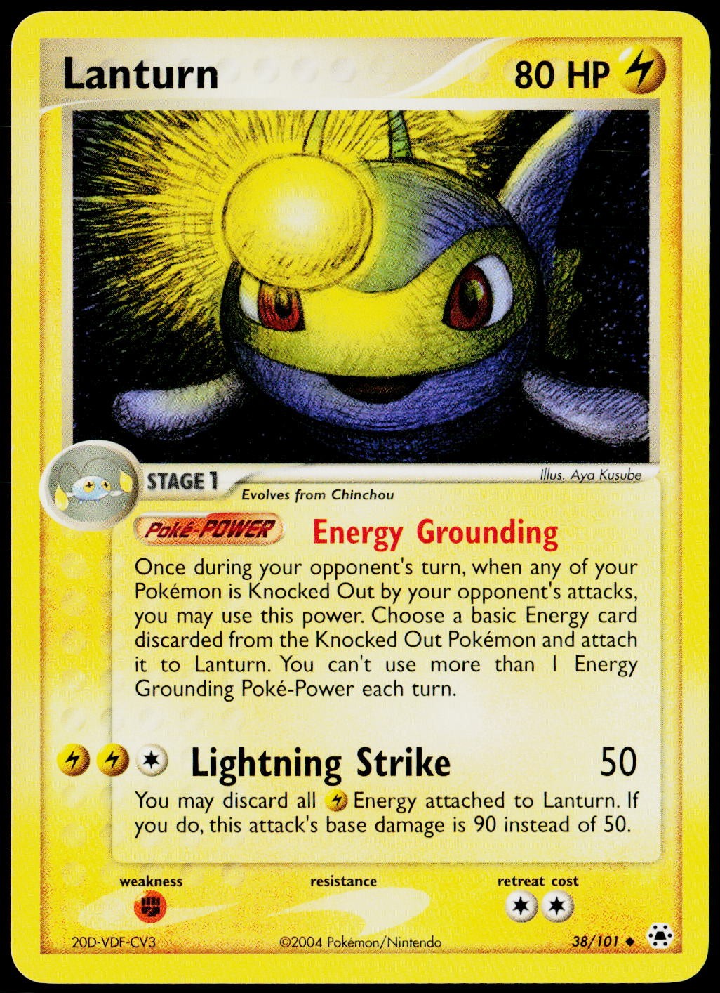Lanturn 38/101 Uncommon Hidden Legends Pokemon Lightly Played