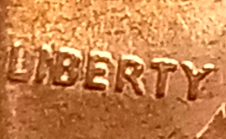 2001 D Lincoln Penny Doubling on LIBERTY ,Date&column, 2.5 g Close AM ,RD - Image 3 of 4