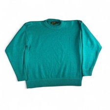 Vintage Eddie Bauer teal green cotton sweater Size L