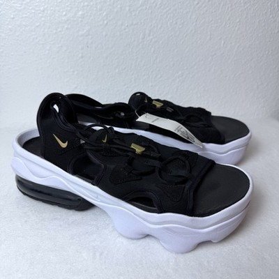 Nike Air Max Koko Platform Sandals Women's Size 12 Black White Gold CW9705-001
