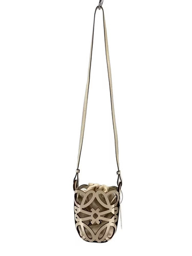 LOEWE Sac à bandoulière cuir uni 652208 blanc - Photo 1/8
