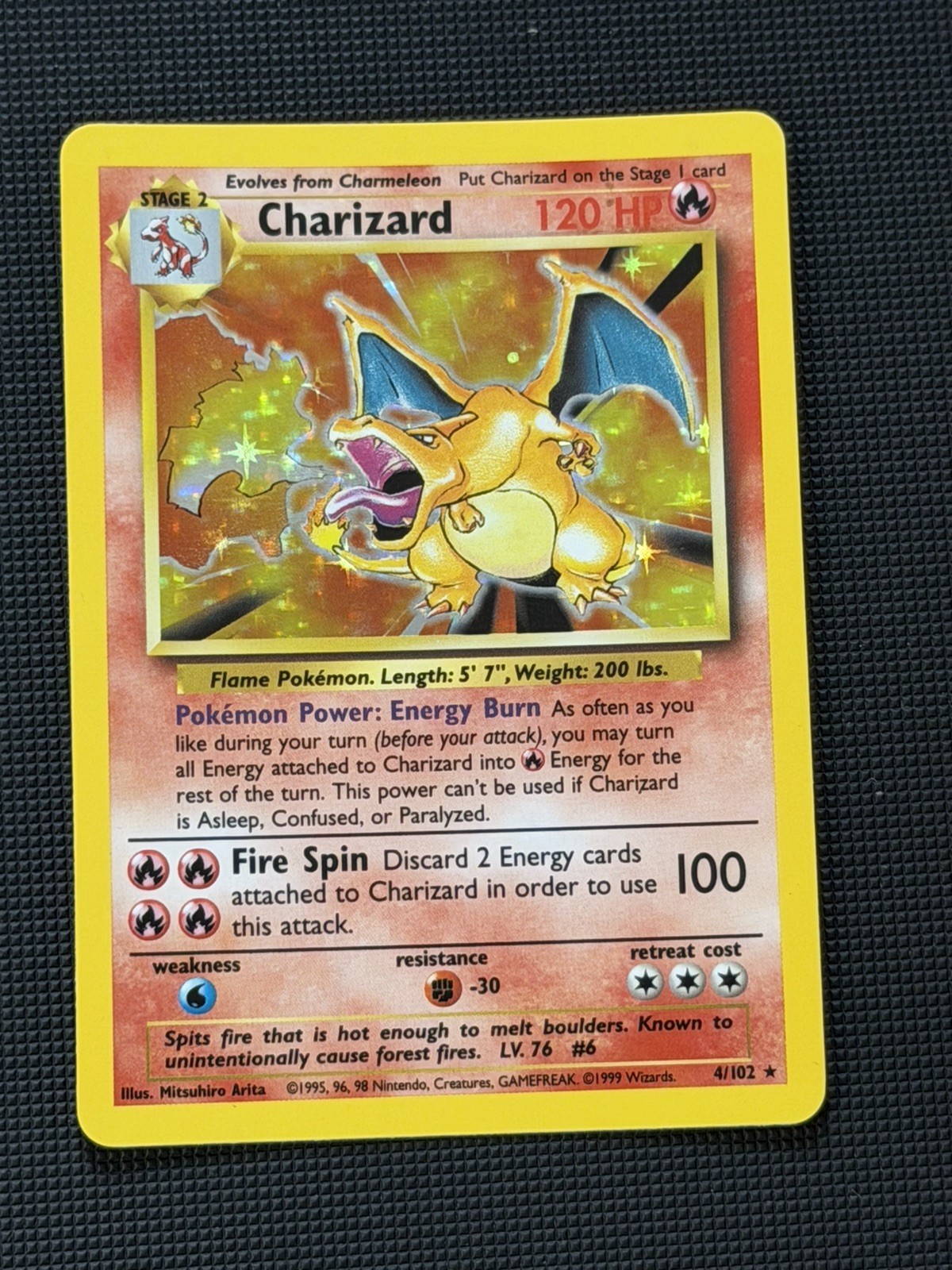 Pokemon Charizard Holo Rare 004/102 Base Set Unlimited LP/MP English Vintage