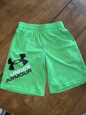 Under Armour Boys' Prototype 2.0 Logo Shorts Bright Green Youth Small