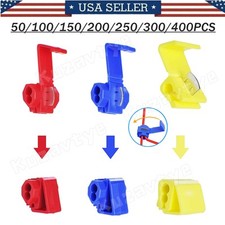 50/400Pc Solderless Quick Splice Wire Connectors Lock Snap Insulated Crimp Cable
