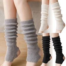 Women Ladies Winter Warm Leg Warmers Long Knit Knitted Crochet Socks Leg Cover