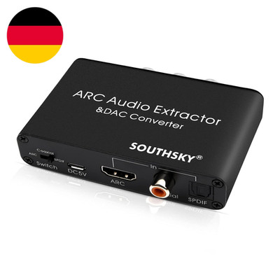SOUTHSKY 192Khz DAC Wandler, Digital Zu Analog L/R Cinch Adapter, HDMI ARC Audio