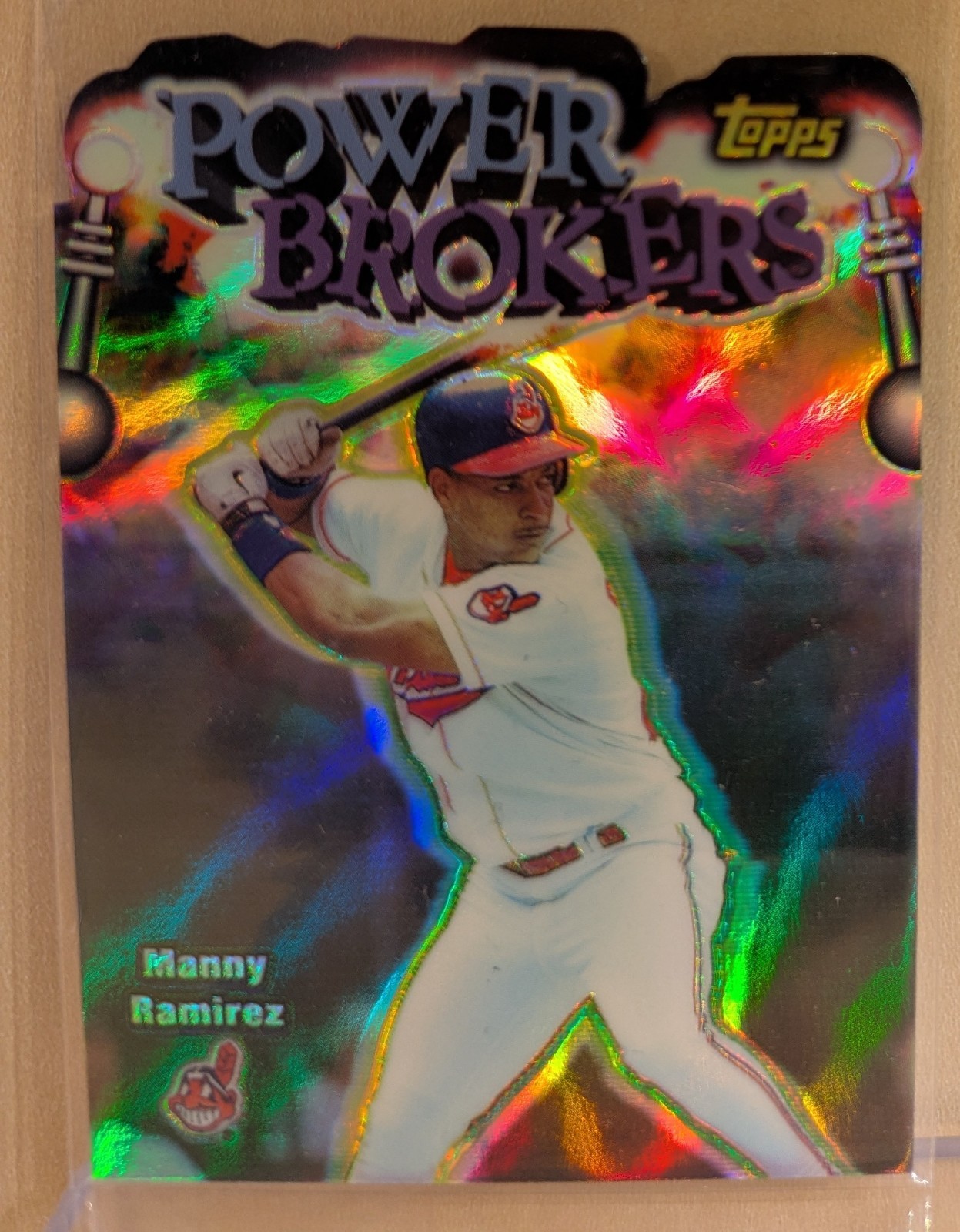 1999 Topps POWER BROKERS REFRACTOR #18 Manny Ramirez RARE DIE CUT INSERT