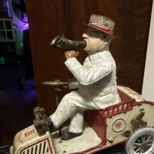 Vintage Lehmann Tut Tut Vintage Tin Toy Vehicle with Driver Figure, Ages 4-11