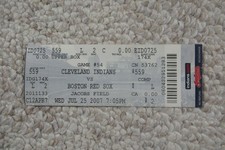 FRANKLIN GUTIERREZ HR/HERNANDEZ W19 Indians vs Red Sox 7/25/2007 Full Ticket