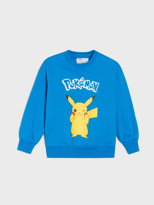 Pokemon Pikachu Jungen Sweatshirt  Größe 122 Blau Baumwolle
