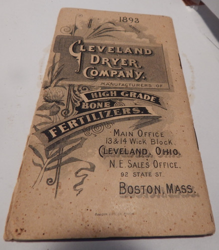 antique booklet  1893 Cleveland Dryer Co High Grfade Fertilizers Boston,Mass-Oh.