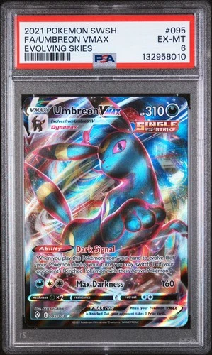 2021 POKEMON SWORD & SHIELD EVOLVING SKIES #095 FULL ART/UMBREON VMAX PSA 6