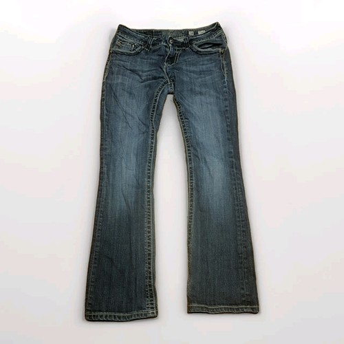 Jeans donna bootcut Miss Me JP5369B9 taglia 28 Y2K Fleur ricamato bling 28x28 - Foto 16 di 16