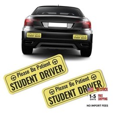 2PCS Student Driver Magnet for Car,Highly Reflective Student Driver Yellow