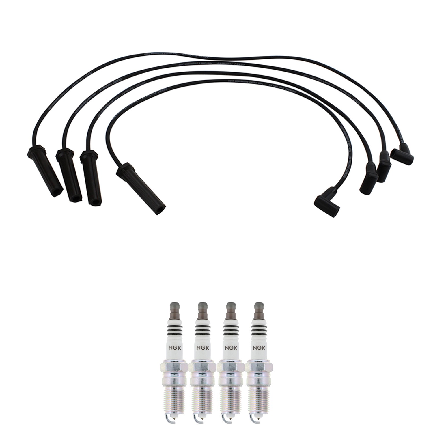 Denso Ignition Wire and NGK Spark Plug Kit for Oldsmobile Cutlass Ciera 2.2L L4