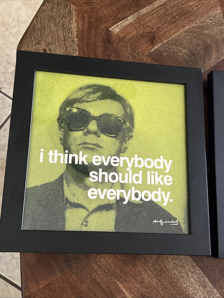 De Colección Andy Warhol Impresión Enmarcada en Madera Conjunto de 3 Citas 12x12 Arte Pop Decoración del Hogar 2008 Foto 4 de 4