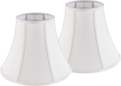 Creme White Bell Lamp Shades Set of 2 Medium Shade 6.7``Top X 13``Bottom X 10``H