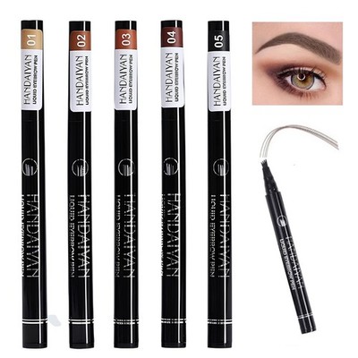Microblading Tattoo Augenbraue 3D Liquid Ink Pen Wasserdicht 4 Gabel Pencil Brow 2 Stück