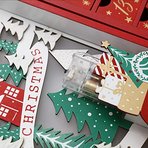 Christmas Wooden Advent Calendar Book with Drawers for Adults Kids Christmas - Picture 6 of 6