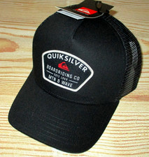 MENS QUIKSILVER BLACK SNAPBACK ADJUSTABLE TRU...
