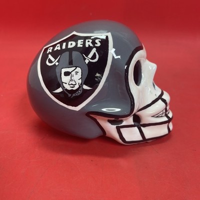 bearded skull football helmet Ceramic Skull Dia de los Muertos Football Helmet Las Vegas Raiders Style  Oakland