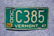 1967 1968 Vermont USED CAR DEALER License Plate
