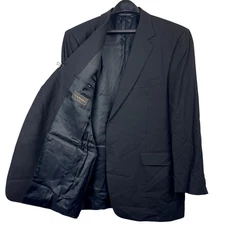 CANALI Current Travel Blazer 46R Solid Black Pique Texture Water Resistant $1995