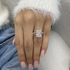 Diamond Cushion Ring VVS2 E 4.3 Ct IGI Certified Lab created 14K Dual Gold Tone — photo 9