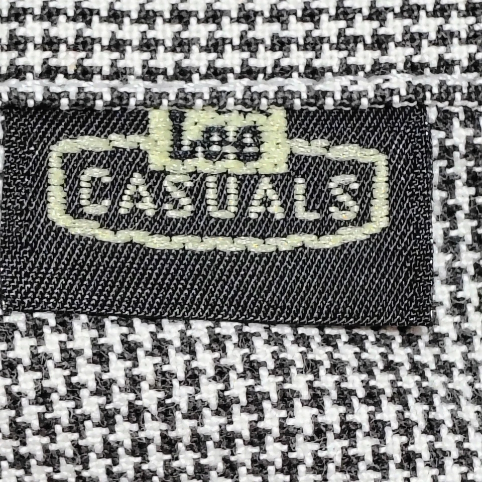 Lee Casuals Women's Black White Houndstooth Pleated Pants 12 Medium Wrinkle Free - Image 3 of 4